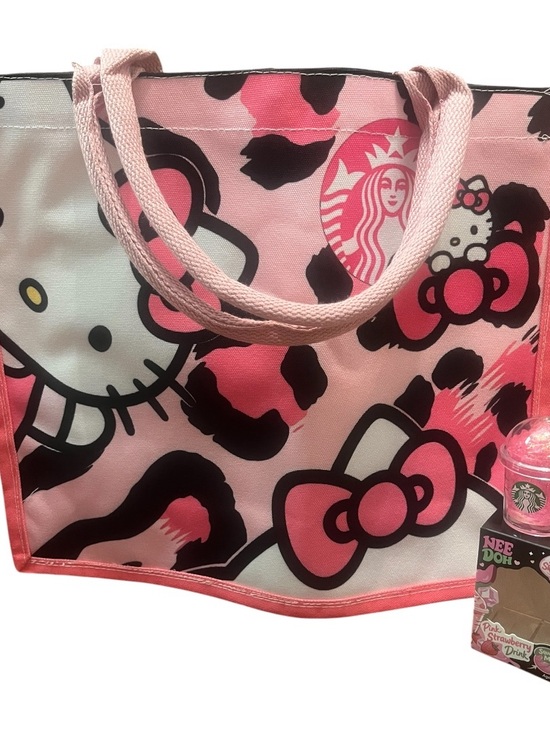 Starbucks Handbags - Hello Kitty x Starbucks Pink Tote Bag